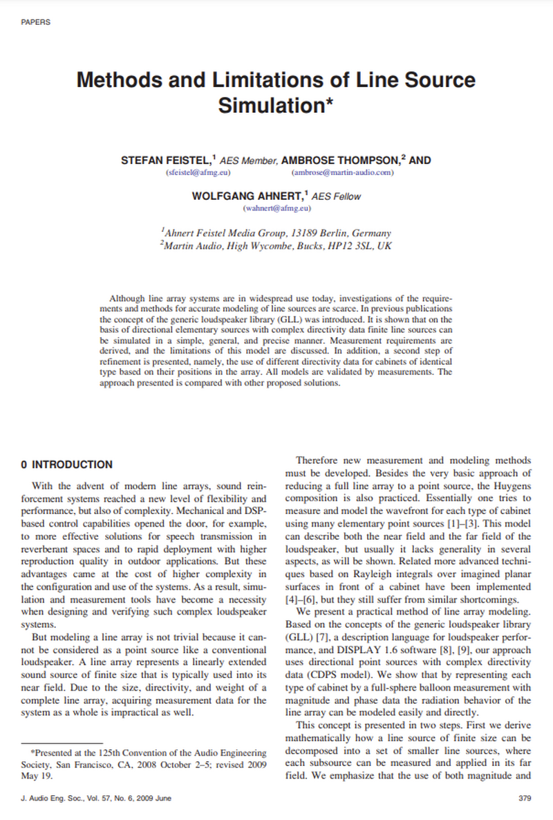 Methods and Limitations of Line Source Simulation