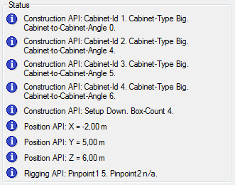 Example of notifications based on the array configuration.