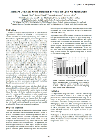 Standard-Compliant Sound Immission Forecasts for Open-Air Music Events