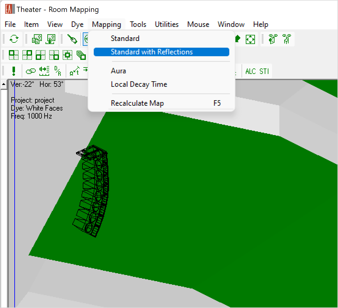 Standard mapping with reflections menu option.