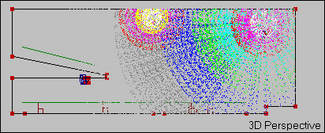 Ray tracing particles spreading into the room.