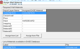 EASE - Import Window with Material Name