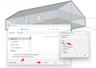 SketchUp Export Model Window