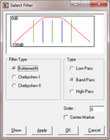 Select Filter window