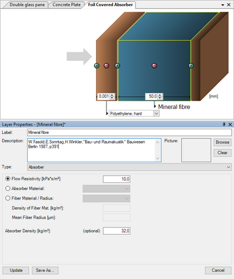 Example of material entry in SoundFlow.