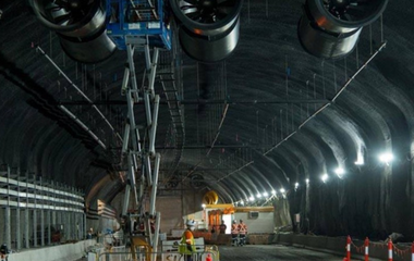 AFMG EASE Emergency sound system design for WestConnex road tunnel. Mounting horn loudspeakers.